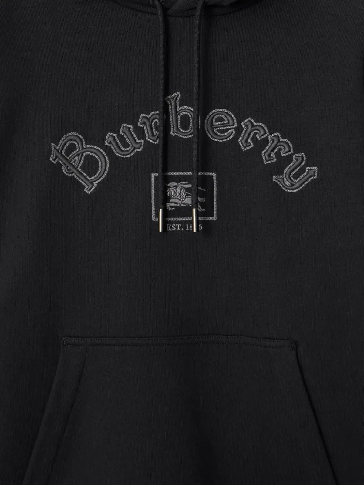Burberry ゴシック ロゴ コットン フーディ - 画像2