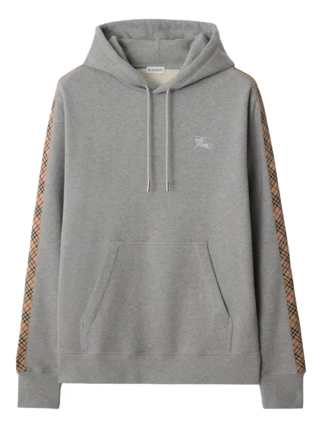 Burberry Burberry チェック柄トリム付きコットンフーディーの商品画像