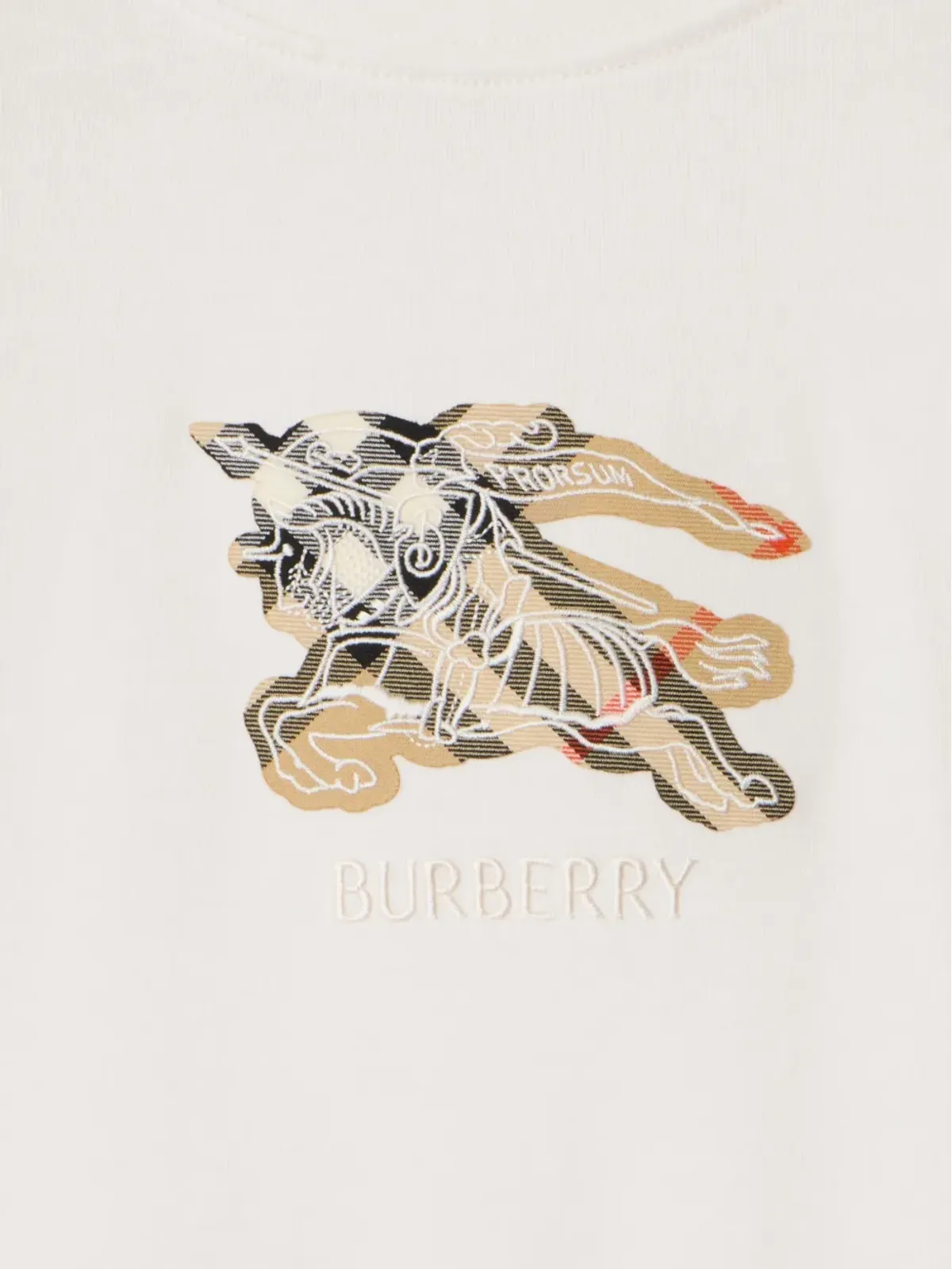 Burberry knight check cotton T-shirt - White - 画像2