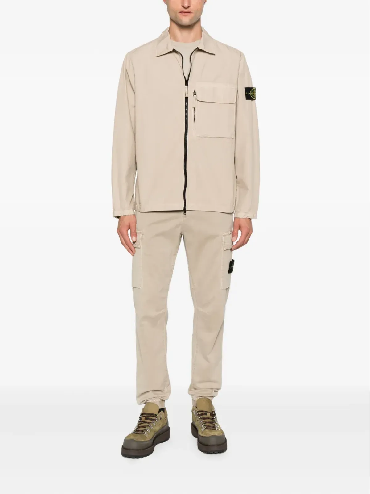 Stone Island ジップフロント パッチポケット ジャケット（ベージュ） - 画像2