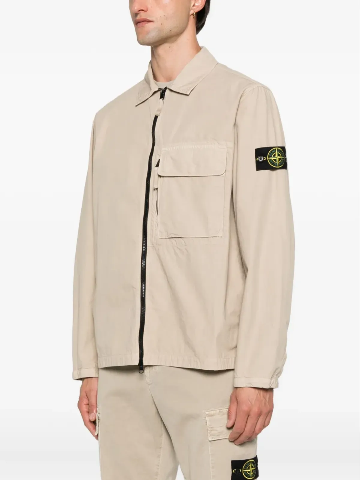 Stone Island ジップフロント パッチポケット ジャケット（ベージュ） - 画像3