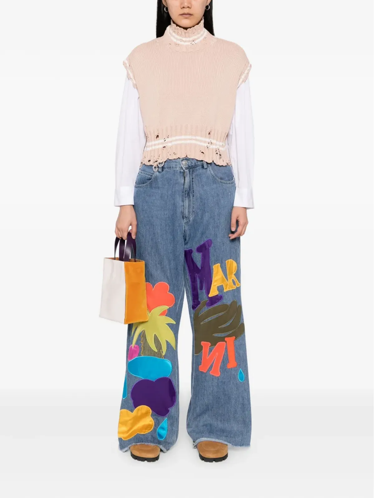 Marni コットン製クロップドベスト - 画像2