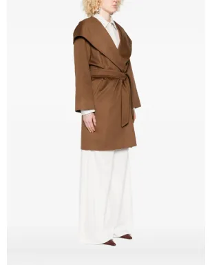 Max Mara フード付きヴァージンウールコート（ブラウン） - サムネイル3
