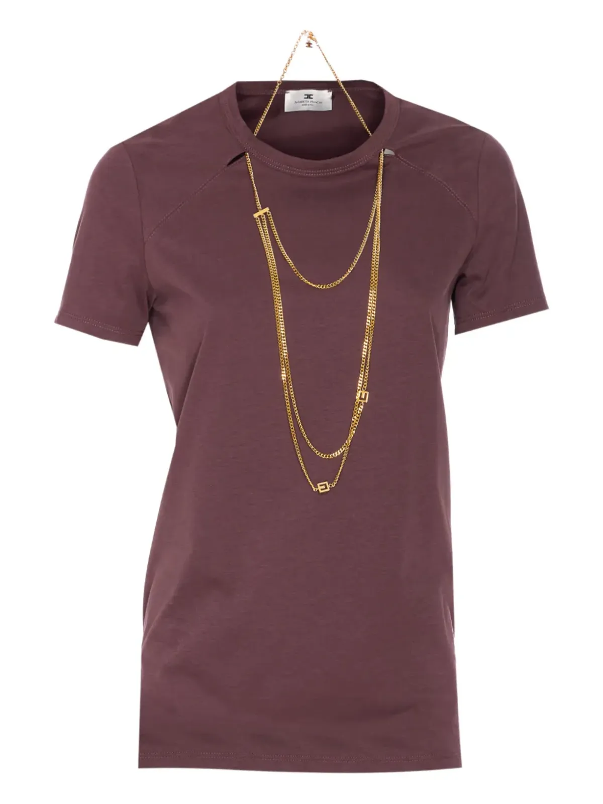 Elisabetta Franchi チェーンディテール Tシャツ - 画像1