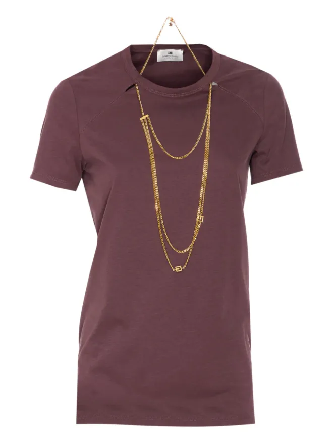 Elisabetta Franchi Elisabetta Franchi チェーンディテール Tシャツの商品画像