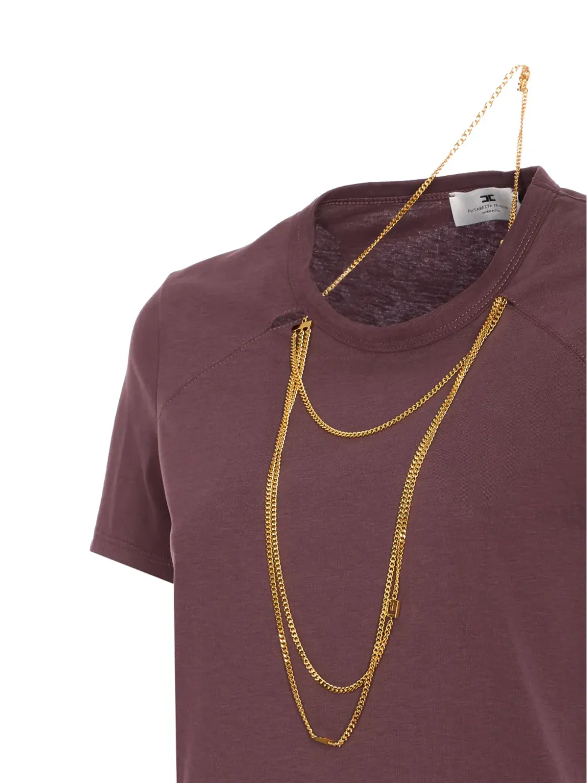Elisabetta Franchi チェーンディテール Tシャツ - 画像4