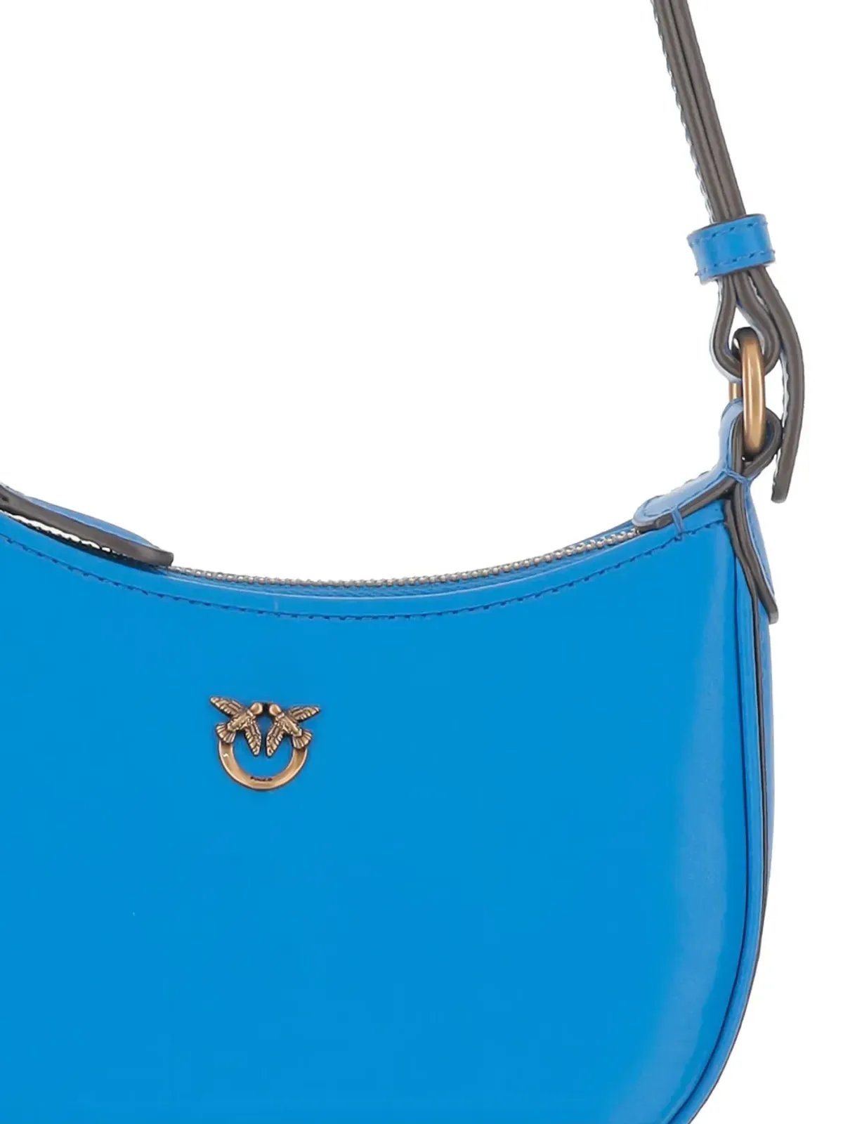 PINKO ハーフムーンレザーショルダーバッグ - ブルー - 画像4