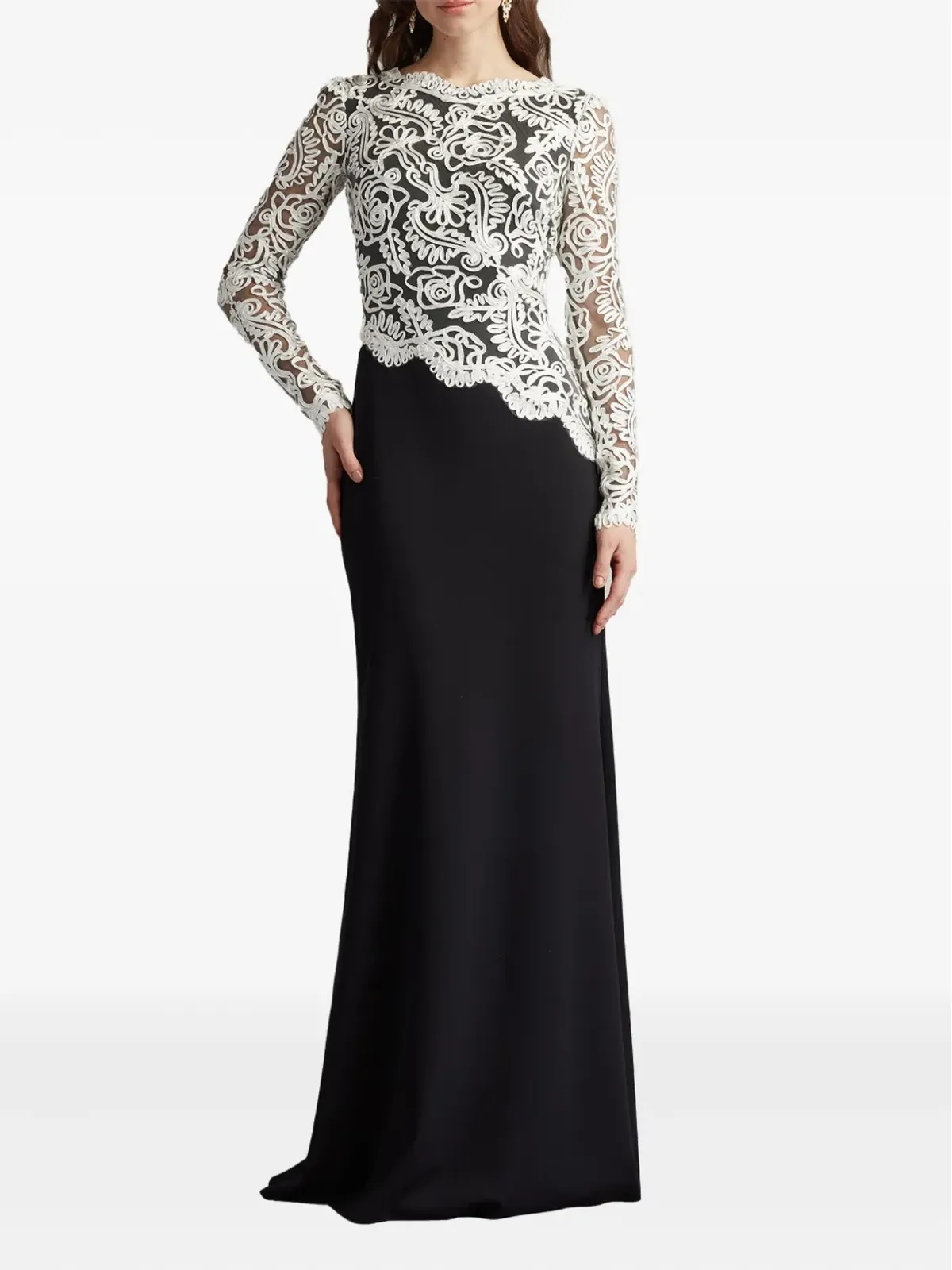 Tadashi Shoji レースインサート ロングドレス - 画像2