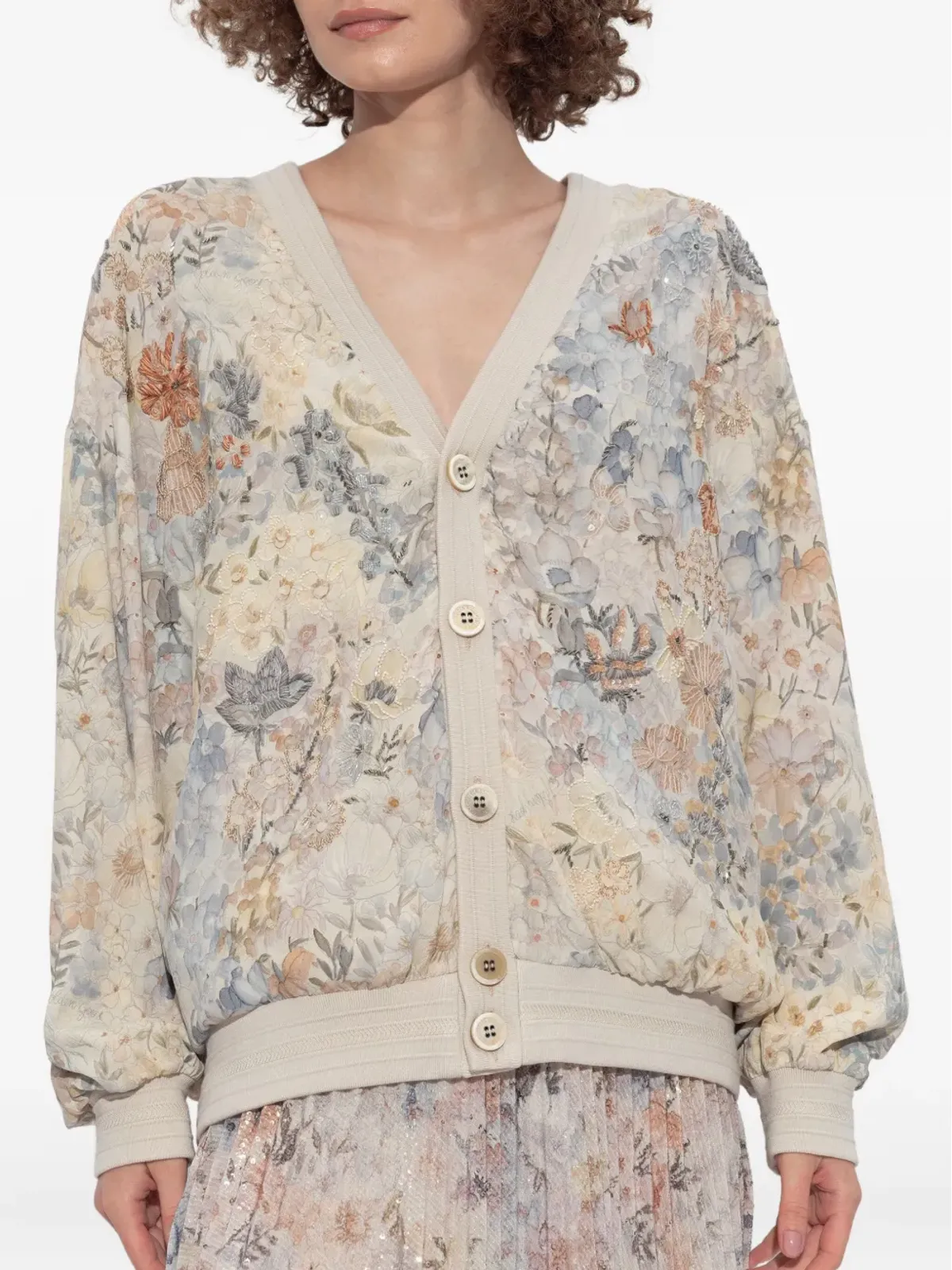 Golden Goose 花柄スパンコール付きカーディガン - 画像3