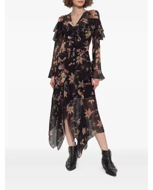 AllSaints Fresca 花柄プリント ミディドレス - ブラック - サムネイル2