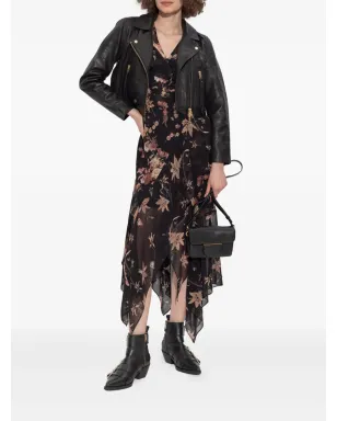 AllSaints Fresca 花柄プリント ミディドレス - ブラック - サムネイル4