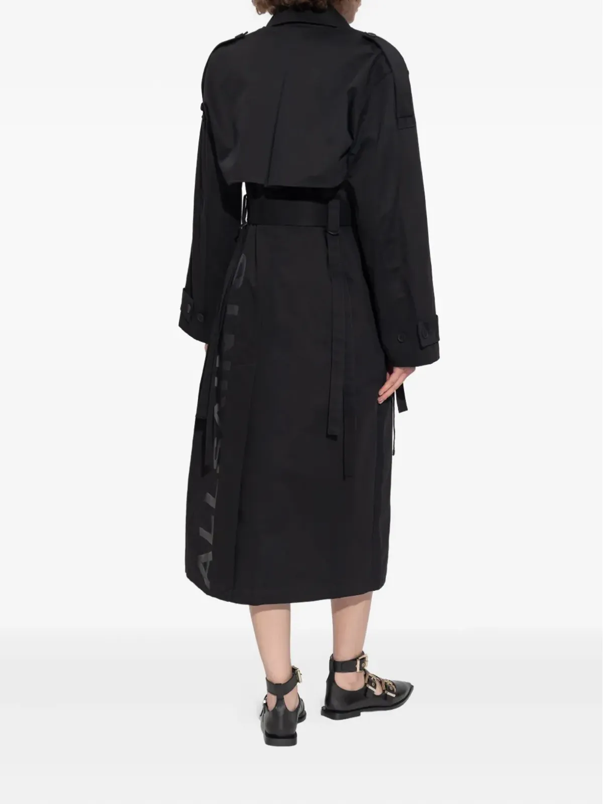 AllSaints ダブルブレスト ベルト付き トレンチコート - 画像3