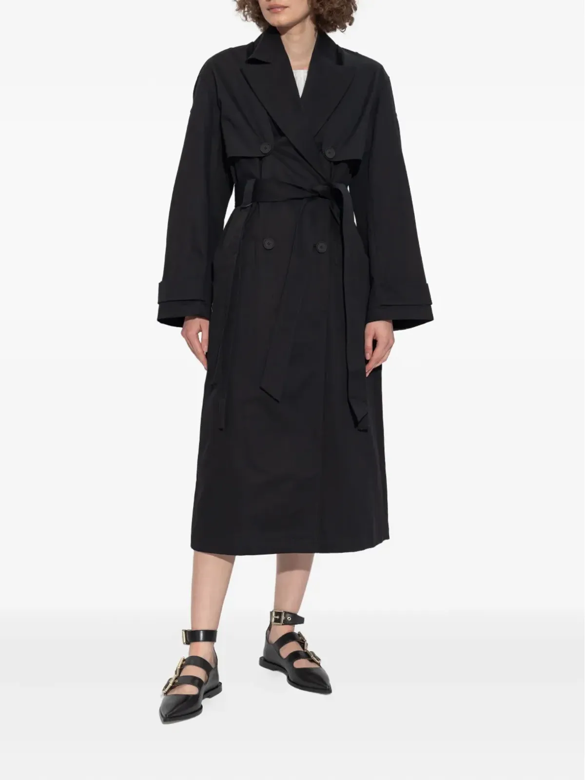 AllSaints ダブルブレスト ベルト付き トレンチコート - 画像4