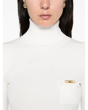Elisabetta Franchi リブ編みロールネックセーター - サムネイル5