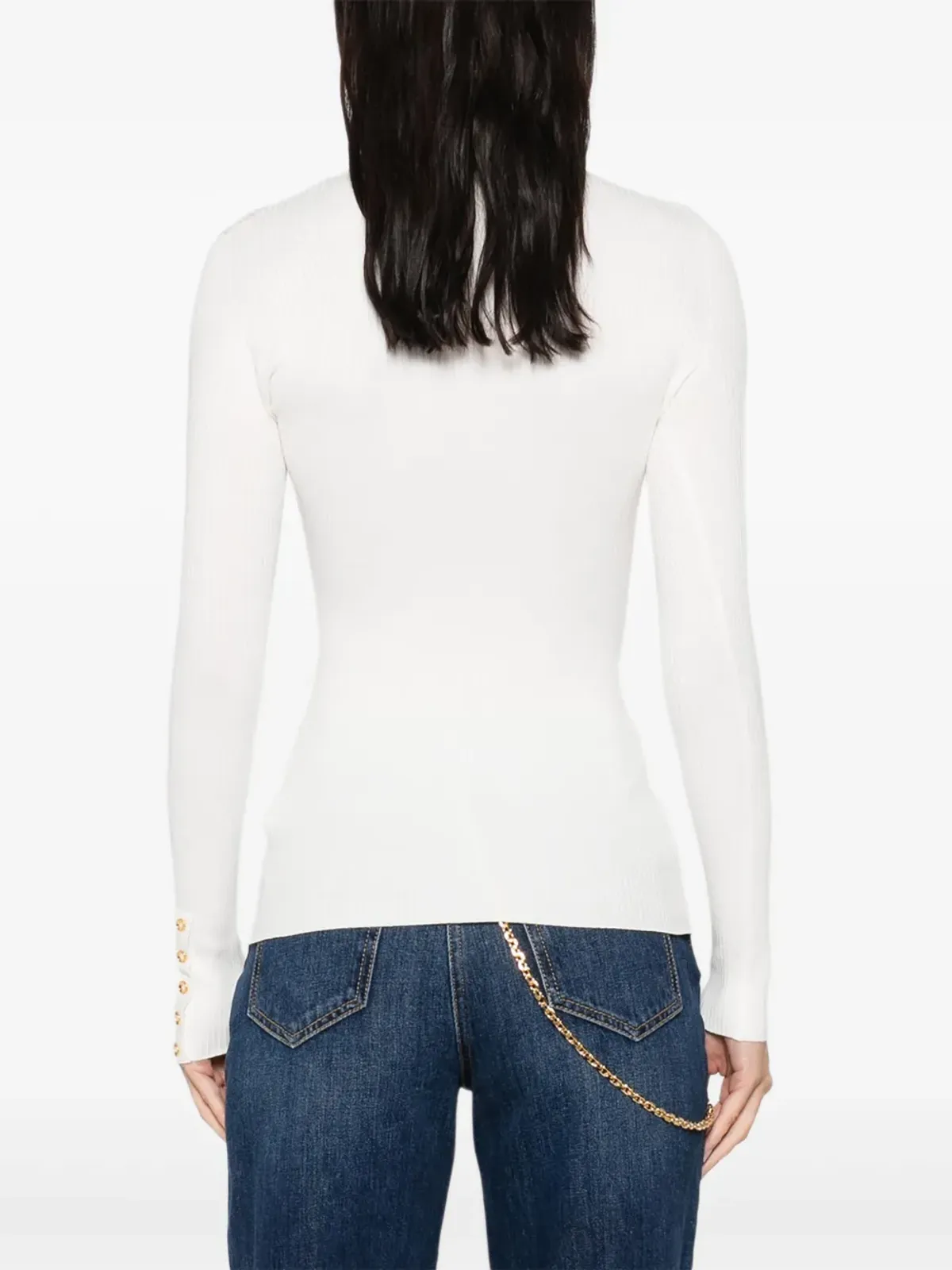 Elisabetta Franchi リブ編みロールネックセーター - 画像4