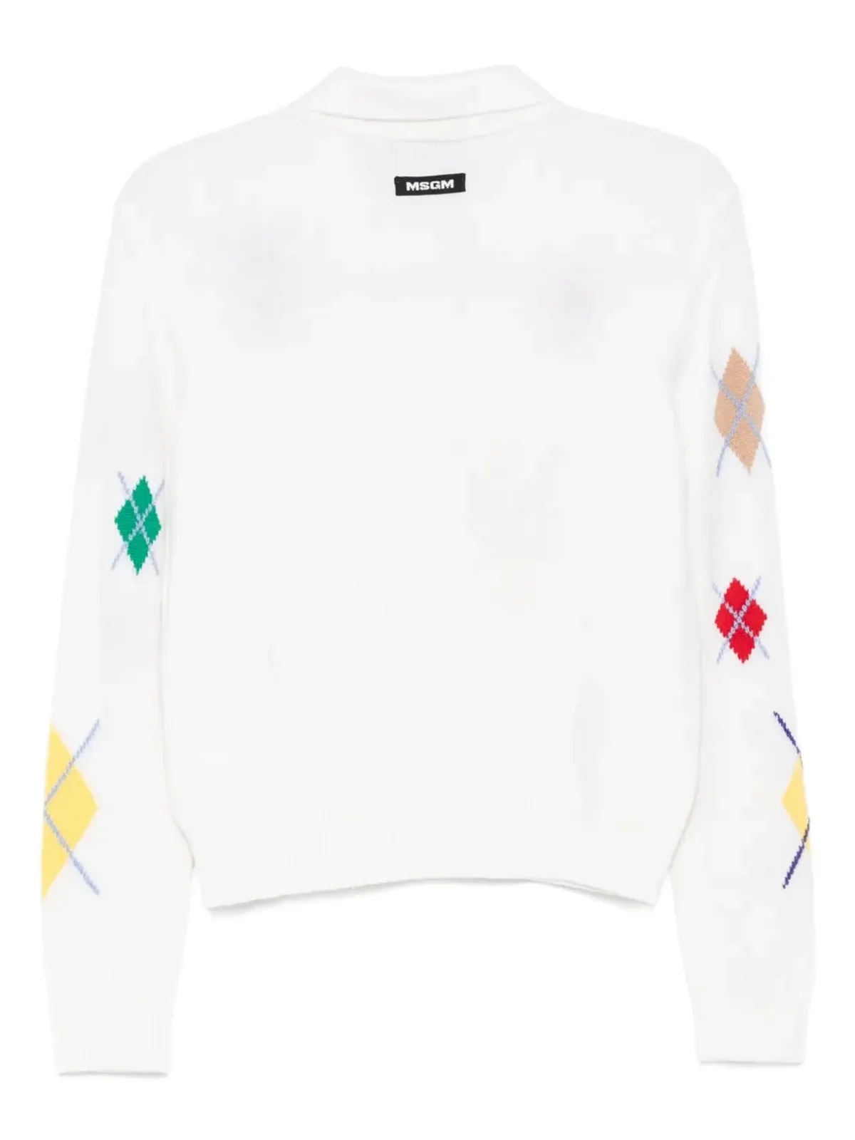 MSGM ダイヤモンド柄ポロネックセーター - 画像2