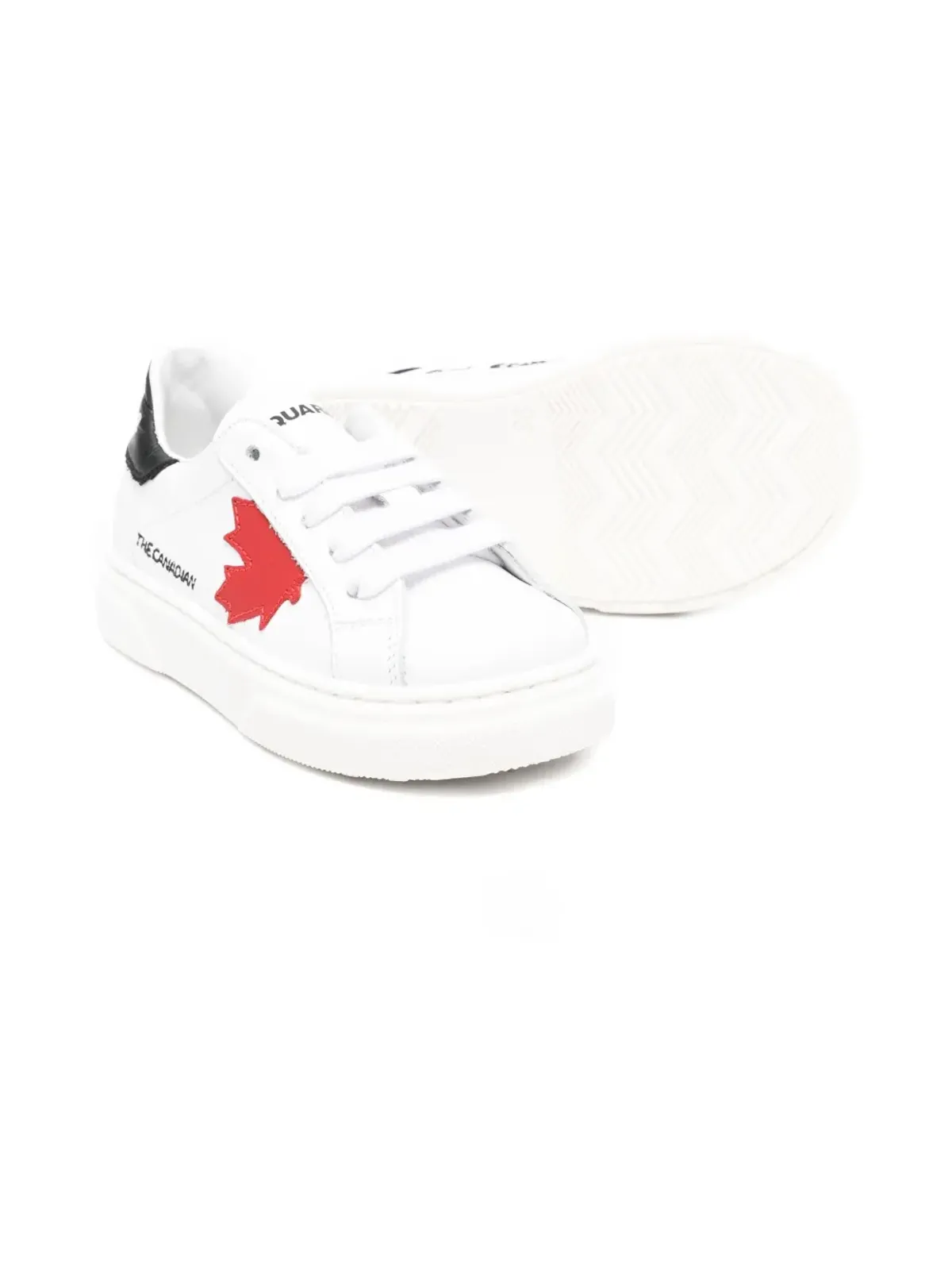 DSQUARED2 KIDS カエデの葉 レザースニーカー - 画像2