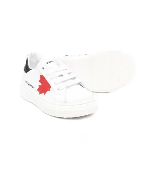 DSQUARED2 KIDS カエデの葉 レザースニーカー - サムネイル2