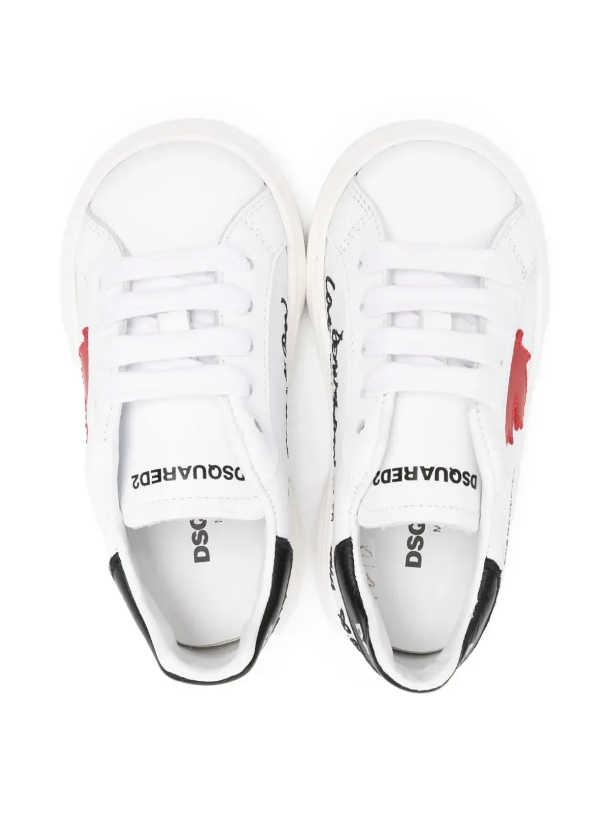 DSQUARED2 KIDS カエデの葉 レザースニーカー - 画像3