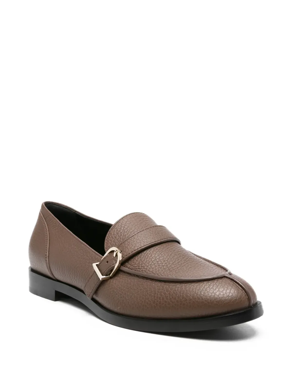 Giorgio Armani バックルディテール レザー ローファー - ブラウン - 画像2