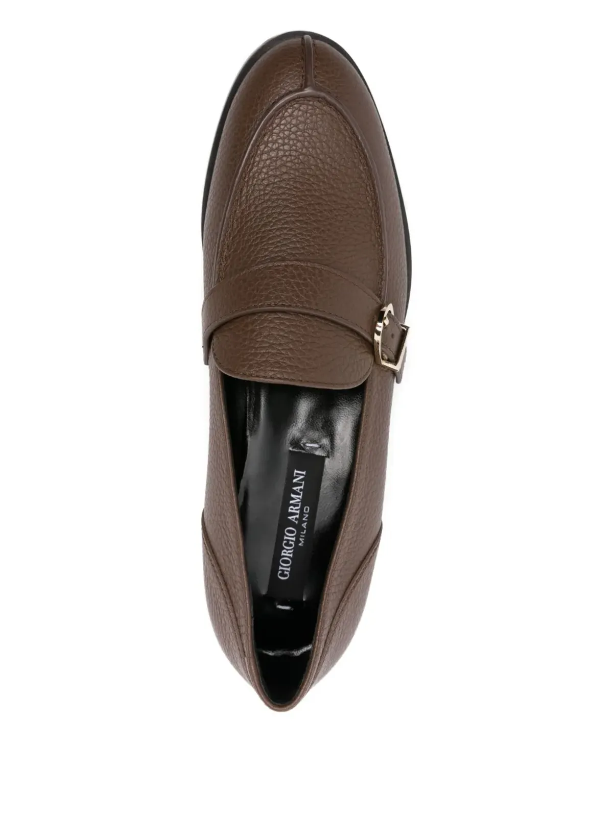 Giorgio Armani バックルディテール レザー ローファー - ブラウン - 画像4