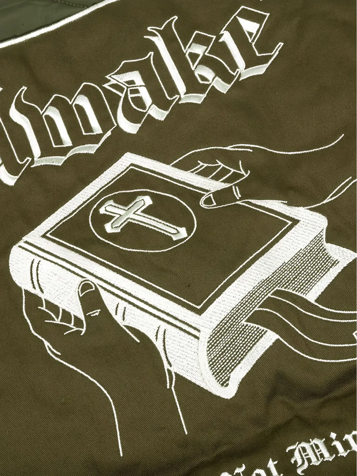 Awake NY ロゴ刺繍入りキルティングボンバージャケット - 画像5