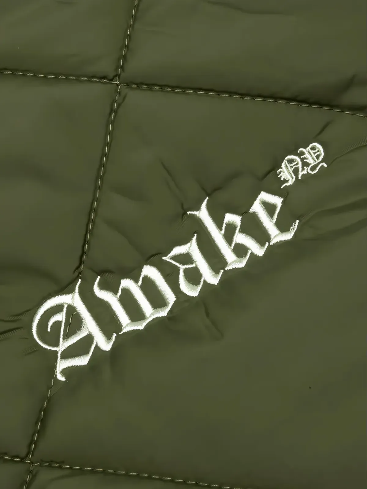 Awake NY ロゴ刺繍入りキルティングボンバージャケット - 画像3