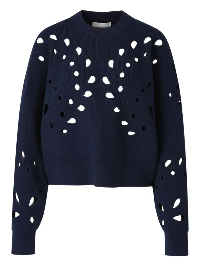 Ulla Johnson Ulla Johnson カットアウトリブニットジャンパー - ブルーの商品画像