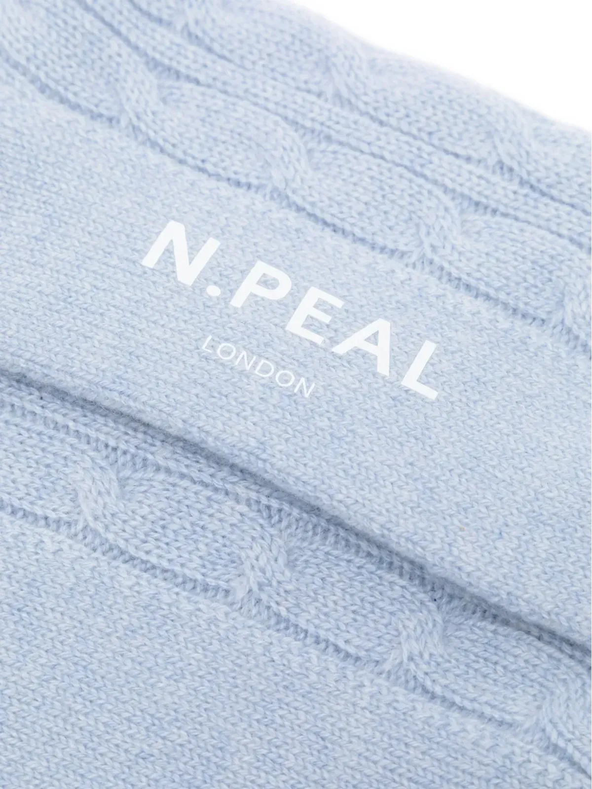 N.Peal ケーブル編みソックス - ブルー - 画像2