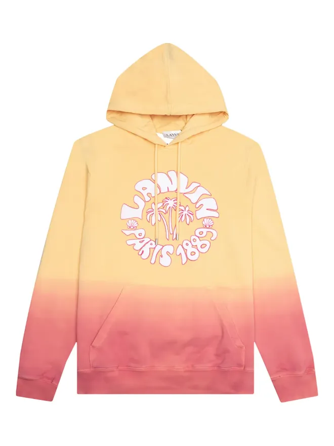 Lanvin Lanvin ombre palm-tree hoodie - Neutralsの商品画像