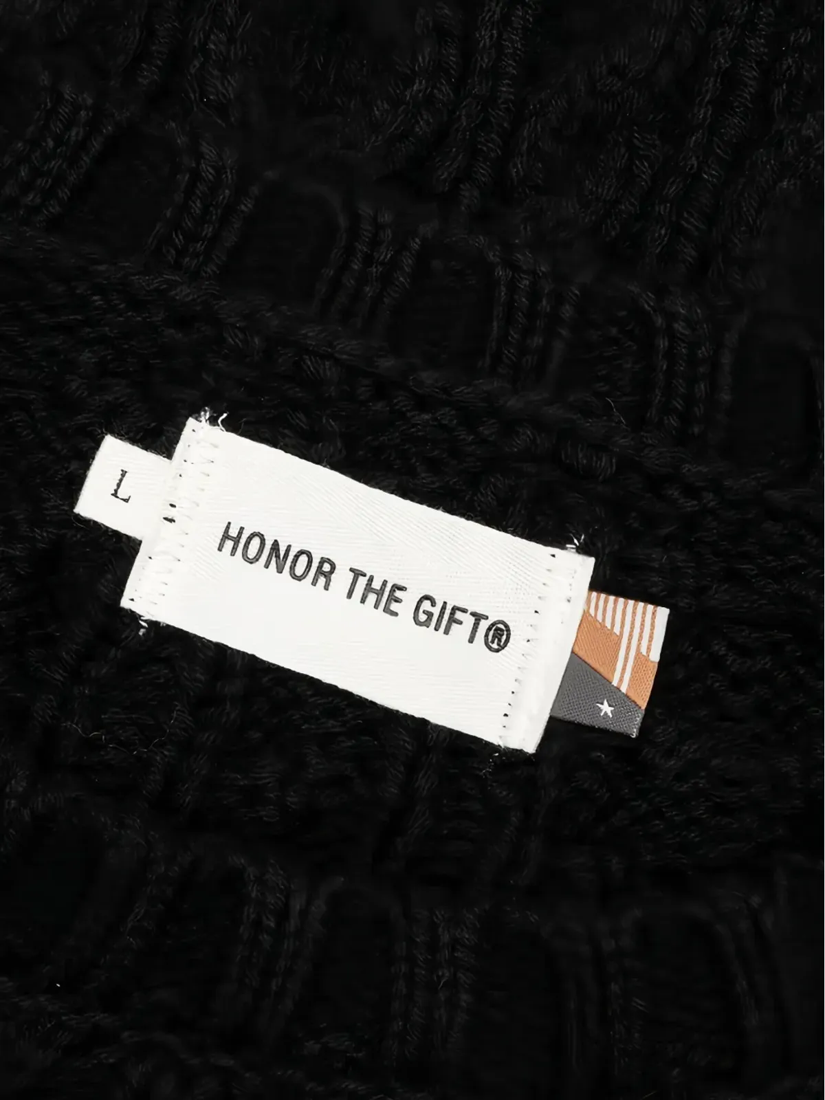 Honor The Gift ケーブルニット ロゴパッチ セーター - ブラック - 画像3