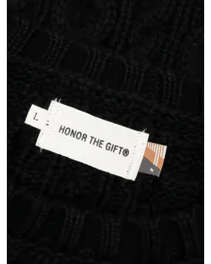 Honor The Gift ケーブルニット ロゴパッチ セーター - ブラック - サムネイル3