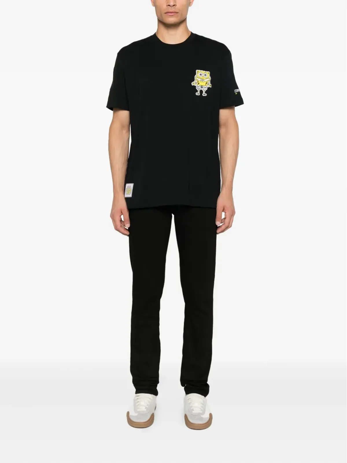 Iceberg × SpongeBob SquarePants カートゥーンプリント Tシャツ ブラック - 画像2