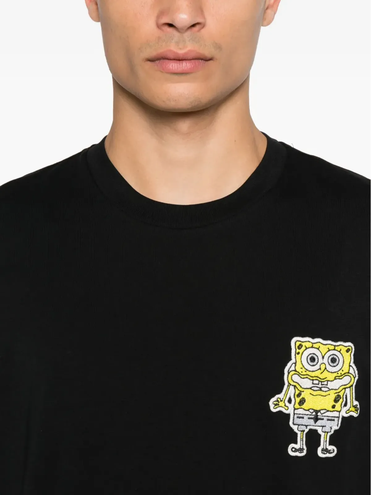 Iceberg × SpongeBob SquarePants カートゥーンプリント Tシャツ ブラック - 画像4