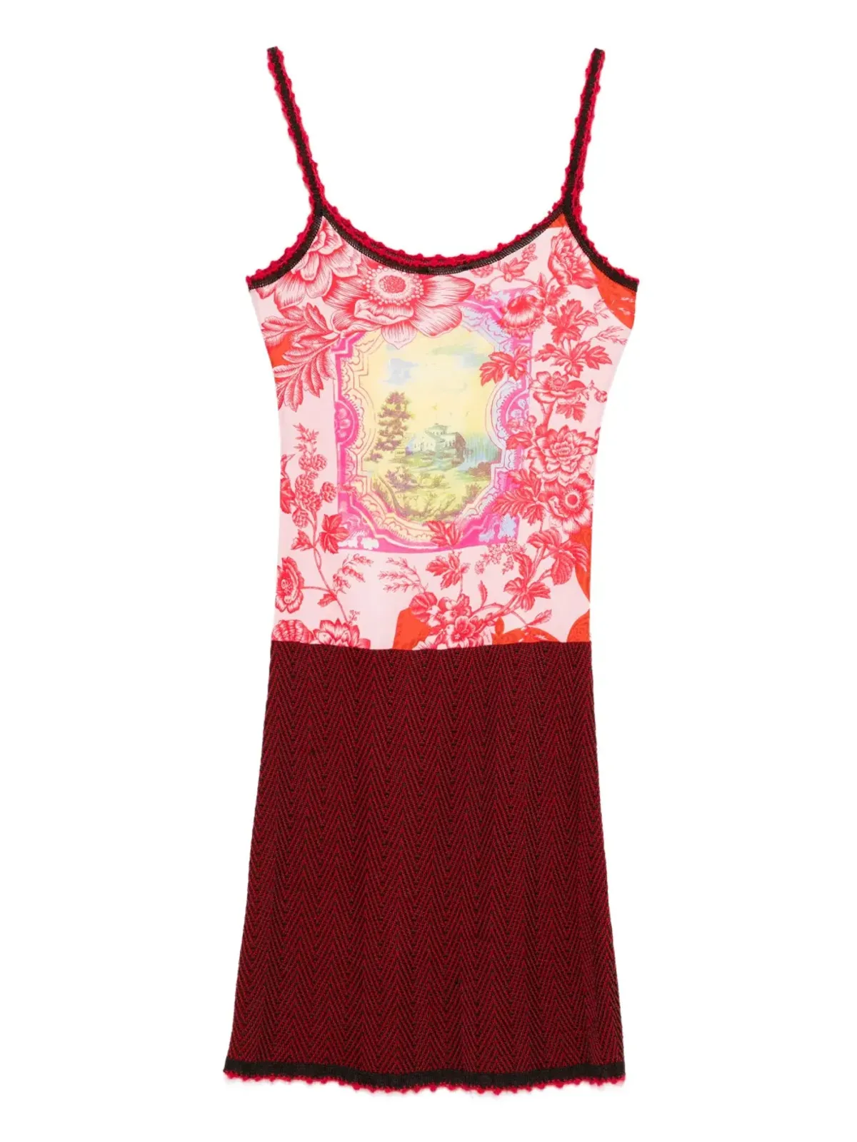 Christian Lacroix Pre-Owned 2000年代 フローラルプリントのチェボン柄ドレス - ピンク - 画像2
