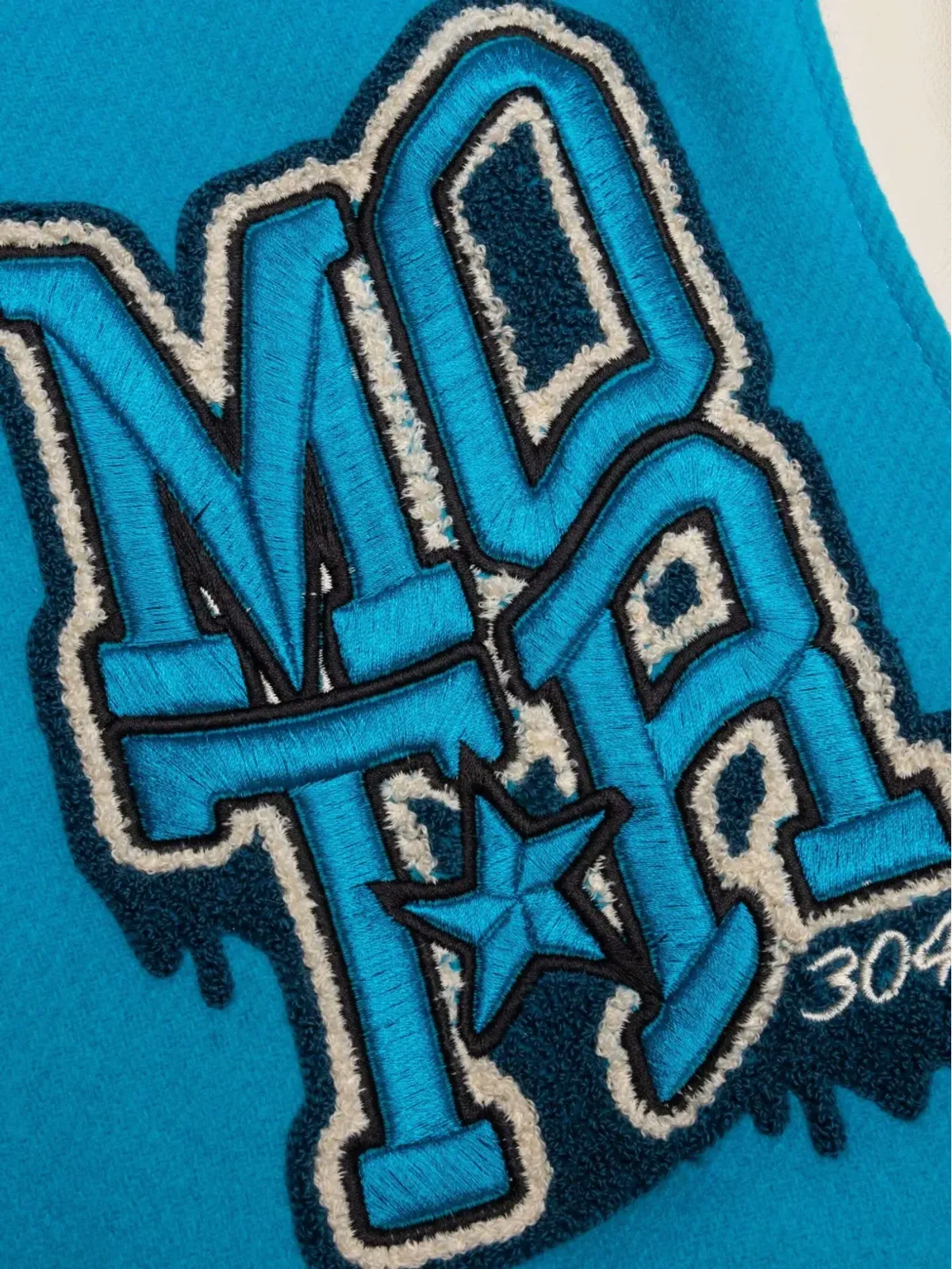 MEMBERS OF THE RAGE 刺繍入りレザー袖ボンバージャケット - 画像3