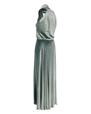 Alberta Ferretti セージグリーン カウルネック ドレープ ミディドレス - サムネイル2