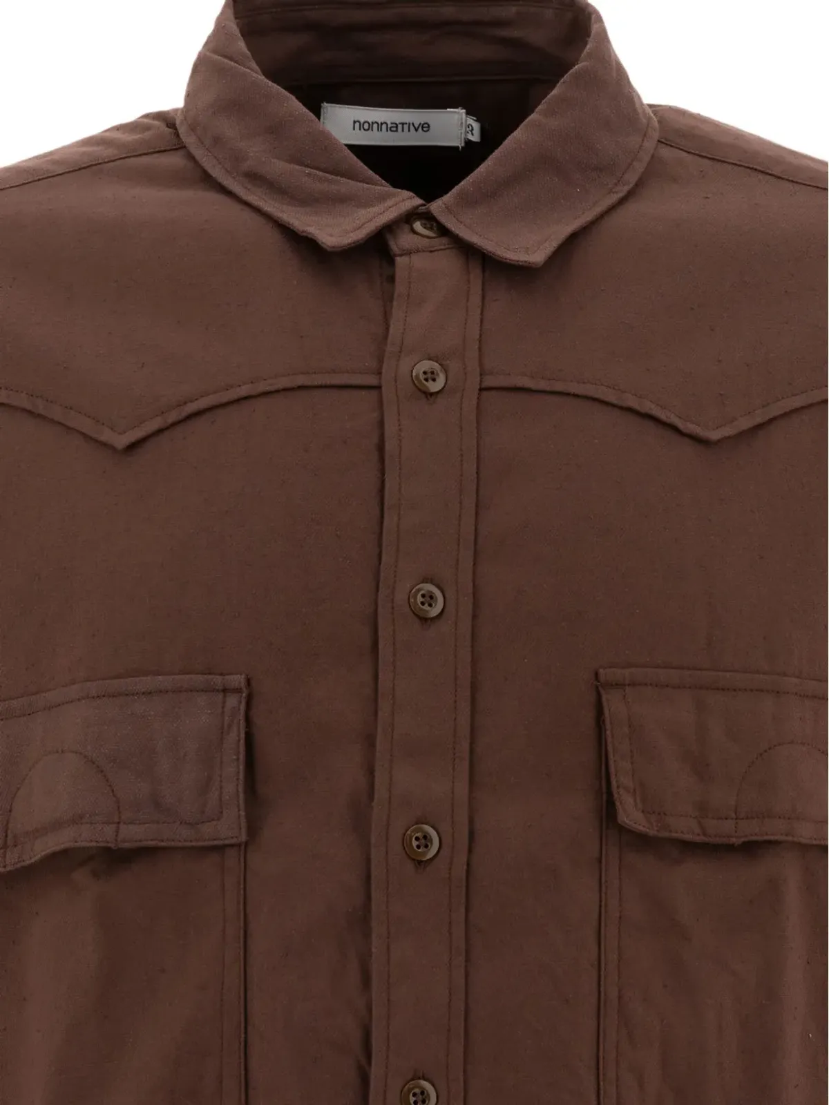 nonnative ダブルポケットウェスタンシャツ ブラウン - 画像3