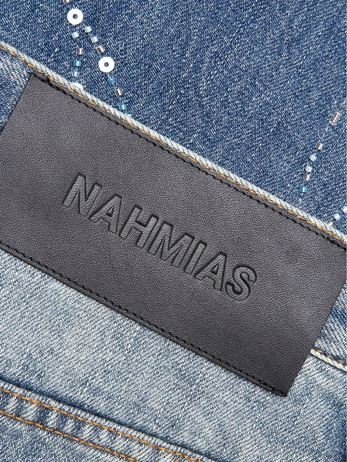 Nahmias ビーズ刺繍デニムジーンズ - Blue - 画像5