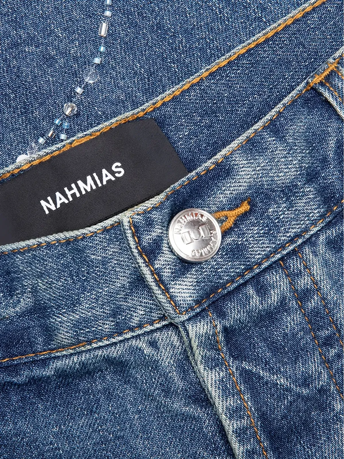 Nahmias ビーズ刺繍デニムジーンズ - Blue - 画像3