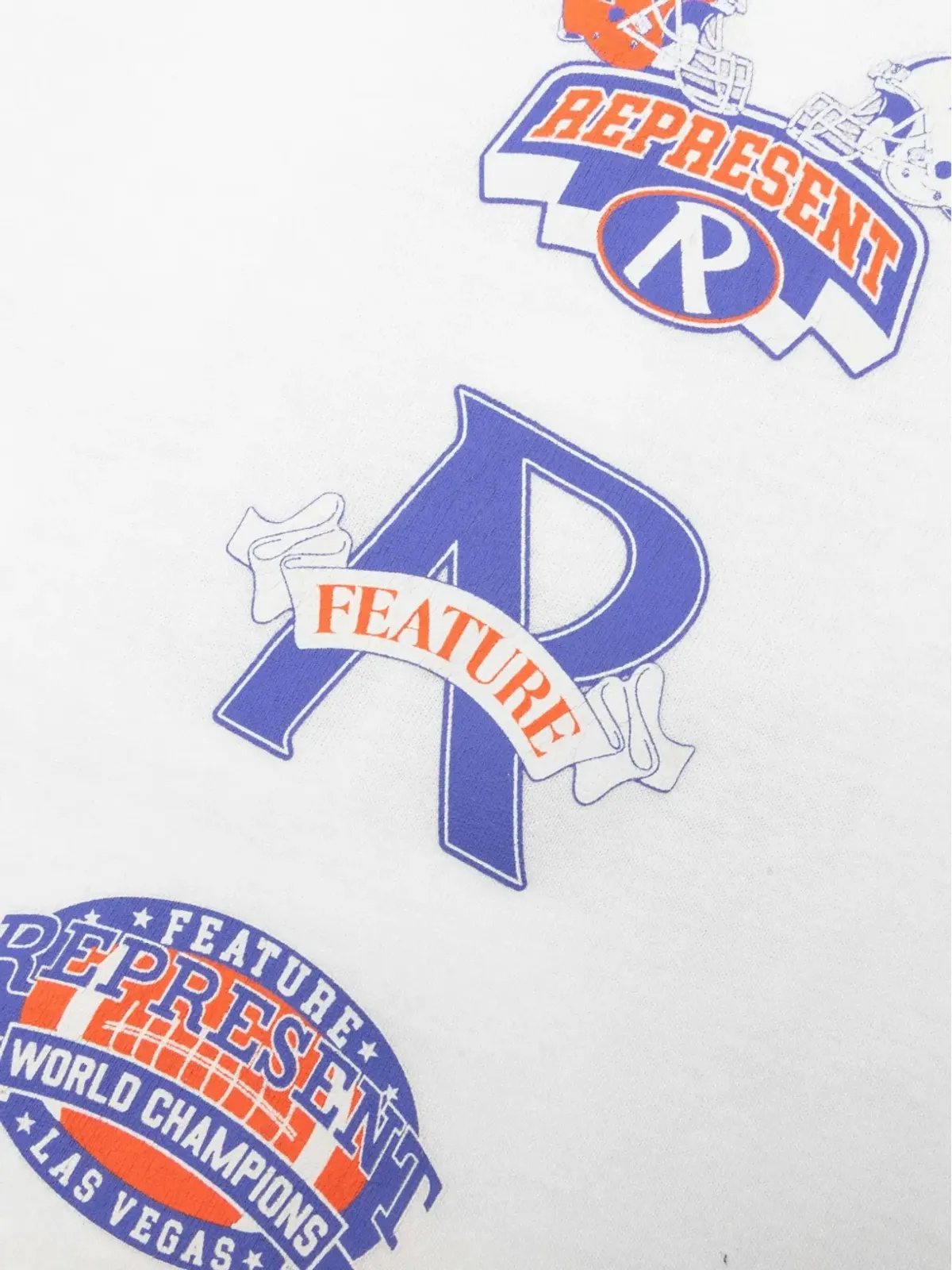 Represent x Feature multi-logo graphic T-shirt - White - 画像3