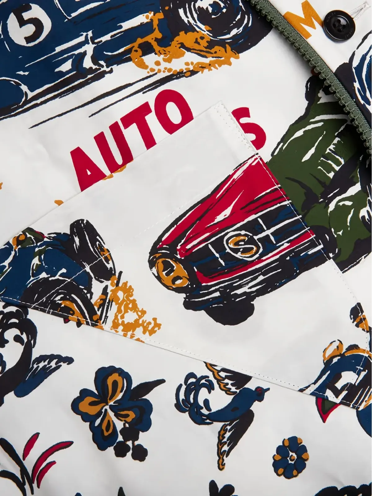 sacai レースカー・トロピカルプリントシャツ - 画像5