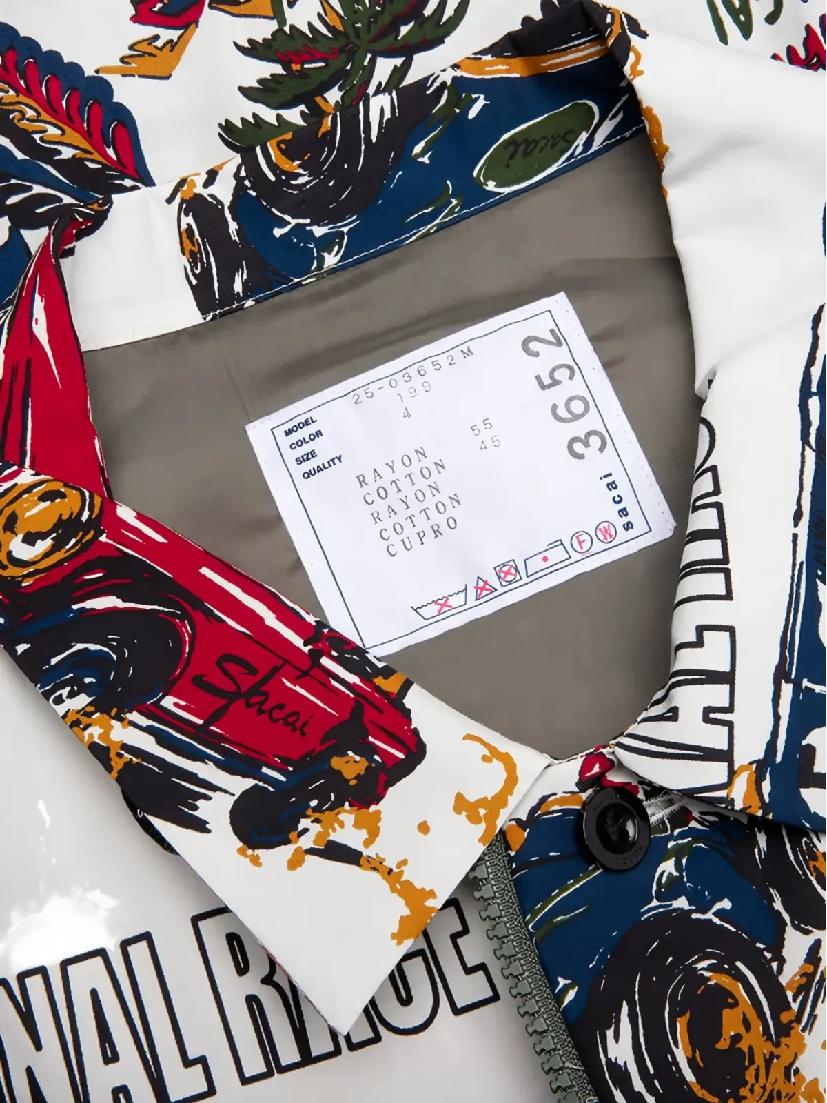 sacai レースカー・トロピカルプリントシャツ - 画像4