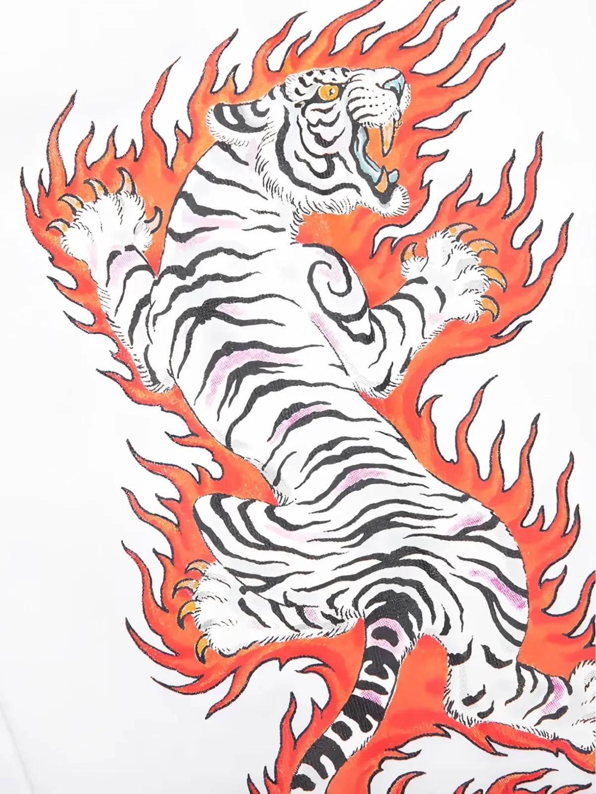 WACKO MARIA x Tim Lehi tiger flame long-sleeve sweatshirt - White - 画像4