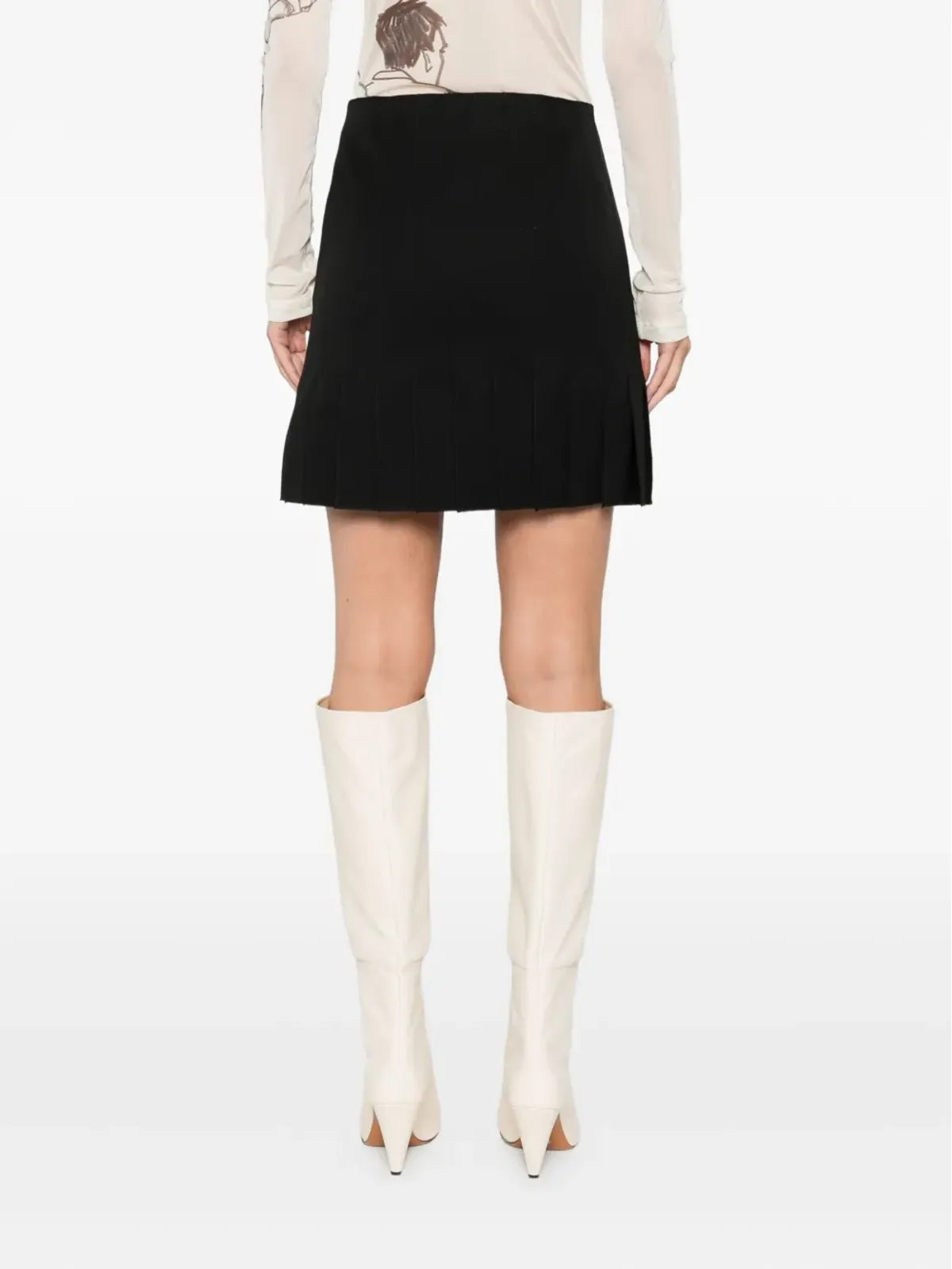 Marni プリーツウールミニスカート - 画像4
