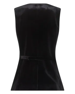 Blanca Vita three-button velvet waistcoat - Black - サムネイル2