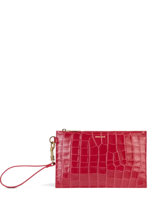 Roberto Cavalli Roberto Cavalli クロコエフェクトのリストレット付きクラッチバッグの商品画像
