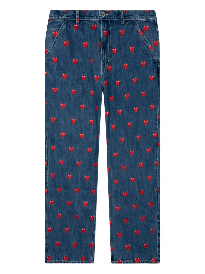 Emotionally Unavailable Emotionally Unavailable heart-pattern jeansの商品画像