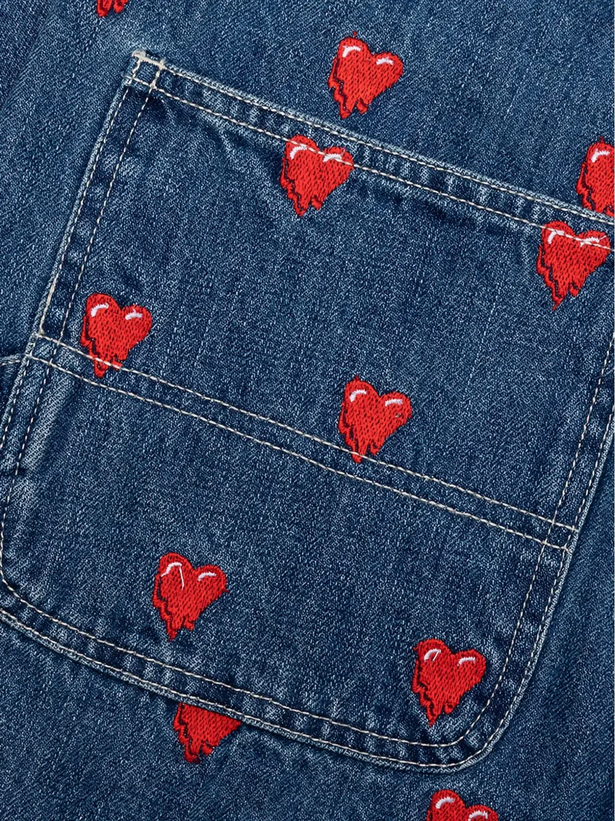 Emotionally Unavailable heart-pattern jeans - 画像2