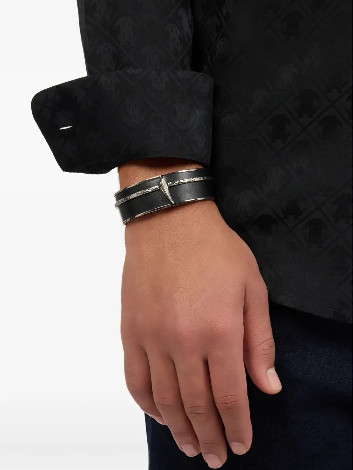 Roberto Cavalli テクスチャードディテール ブレスレット - 画像2